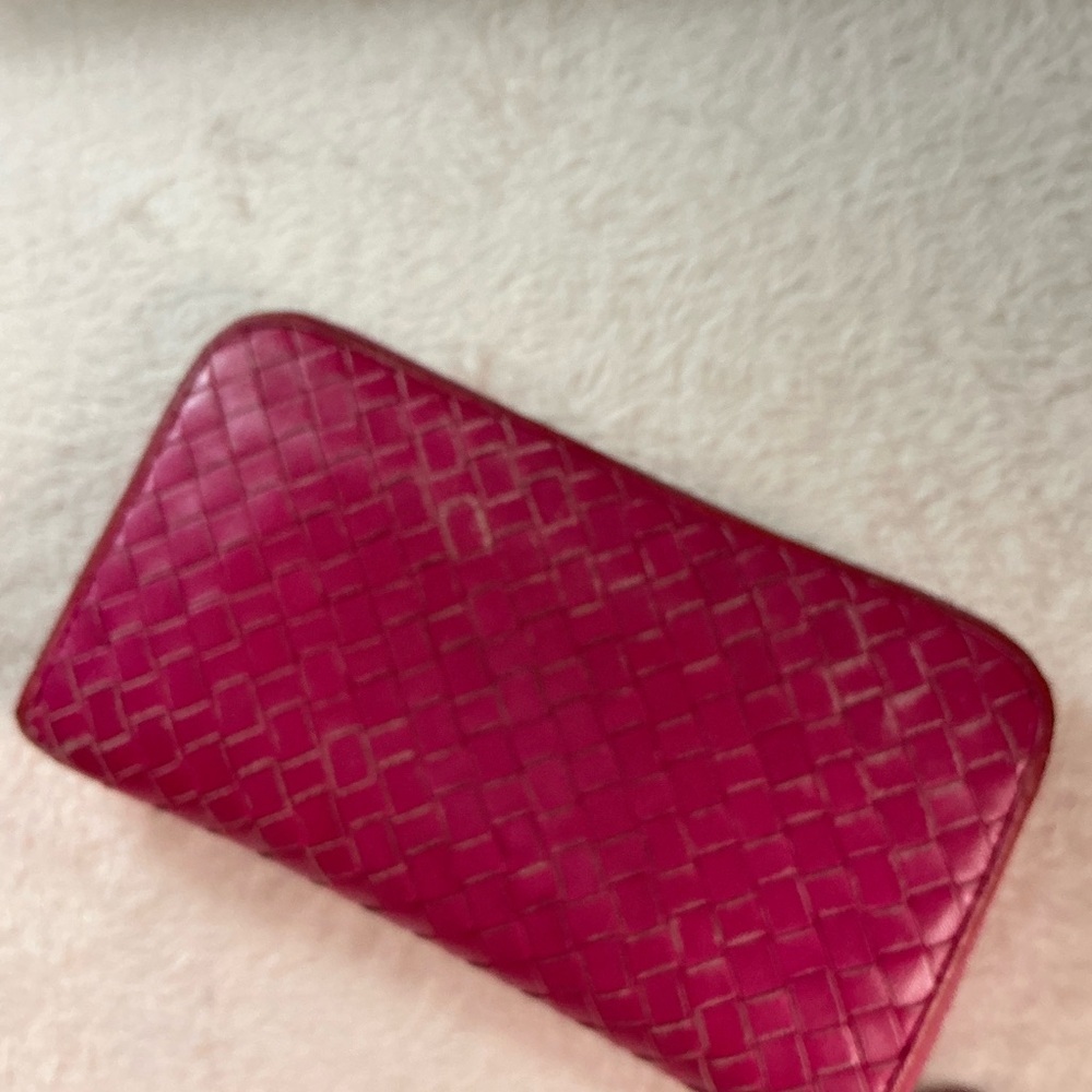 Bottega Veneta Red Intreccitto Zip Wallet - Picture 2 of 14